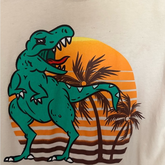 🦖 Wonder Nation Tan T-Shirt with Dinosaur and Sunset Graphic - Picture 2 of 3
